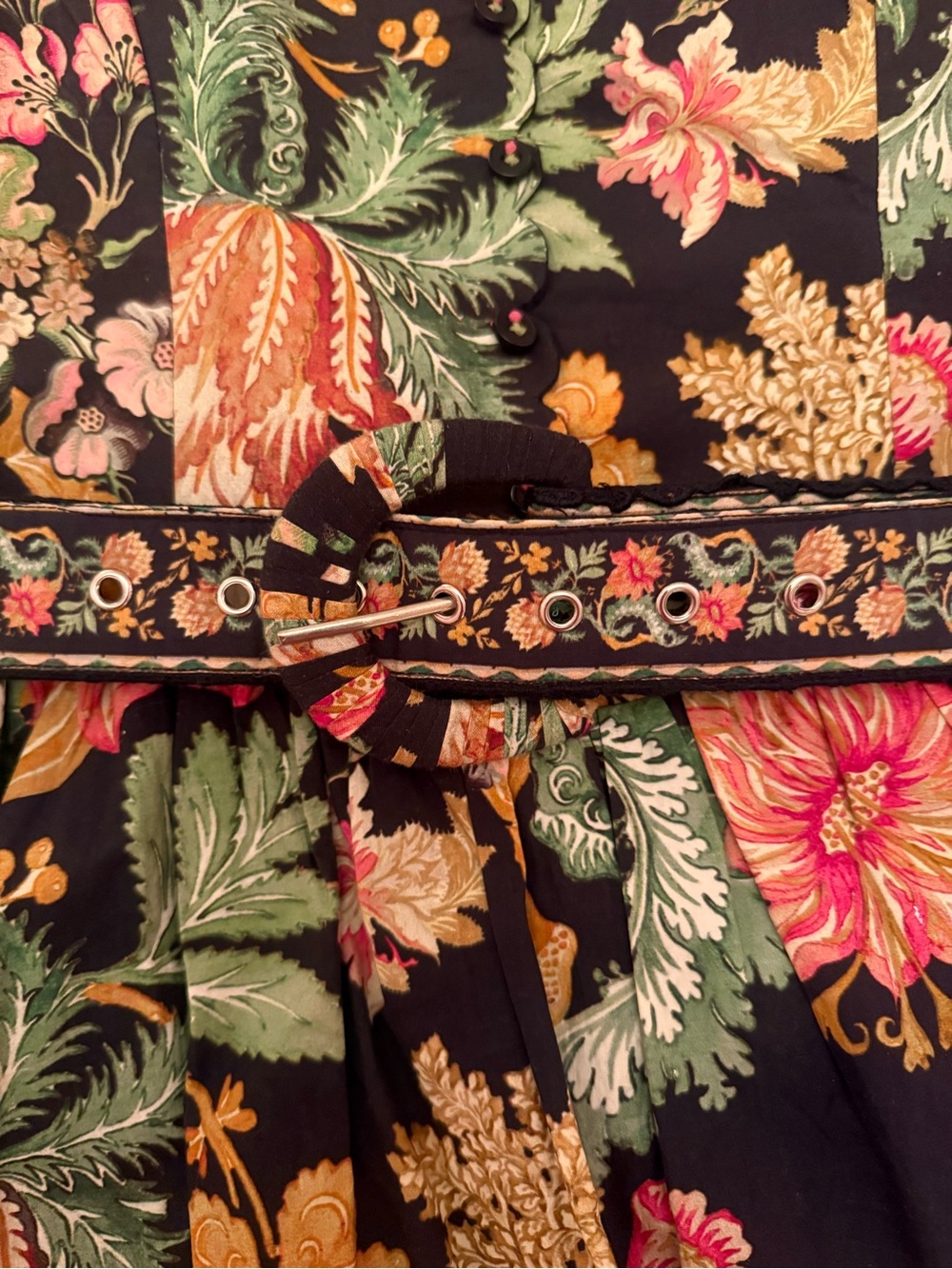Hemant & Nandita x Revole Floral Black Sundress with Pink & Green Bloom Print - Picture 6 of 6